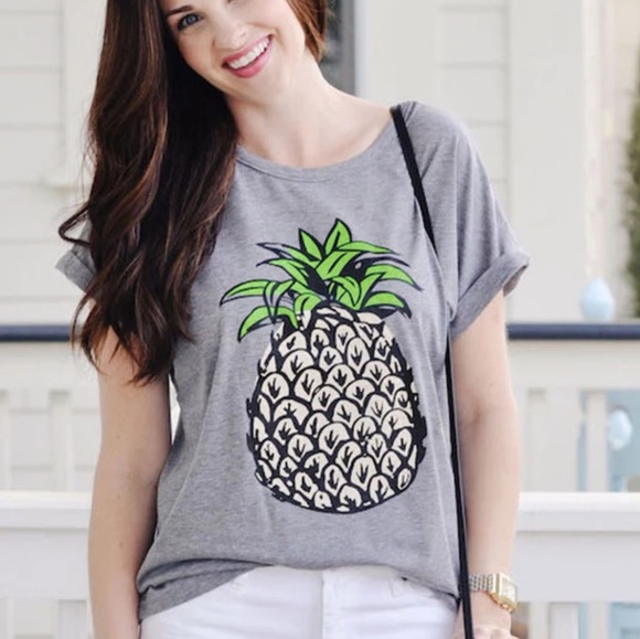 Pineapple Graphic Short Sleeve Tee Shirt - Picture 2 of 8